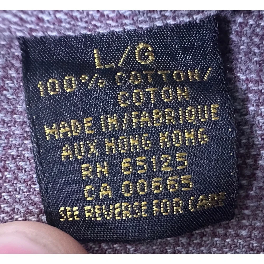 VINTAGE 90s Eddie‎ Bauer Sonoma Heathers Heavy Cotton Button Down Mens L Mauve